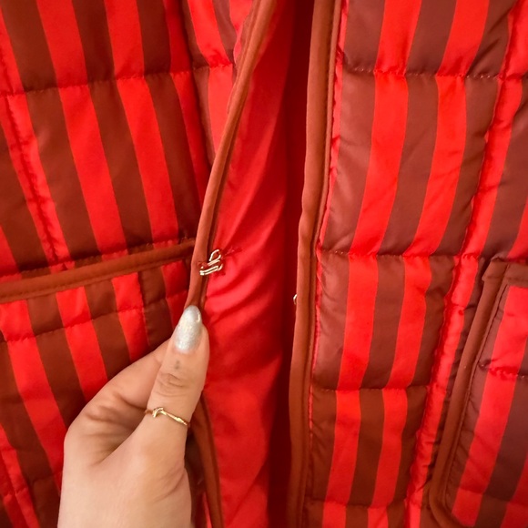 Red and Brown Striped Puffer Jacket - Picture 4 of 4